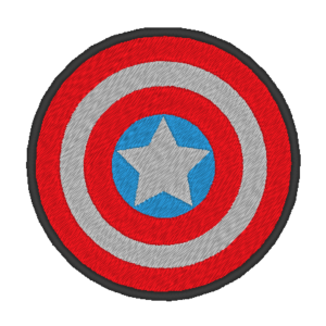 Bouclier : Captain America - Broderie numérique - 4"x4"