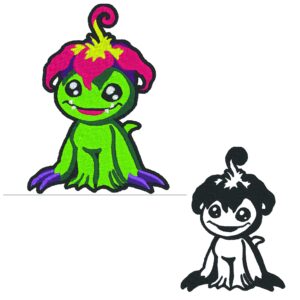 Palmon : Digimon - Broderie numérique - 4"x4"