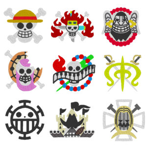 Drapeau Équipage : One Piece - Broderie numérique - 4"x4"